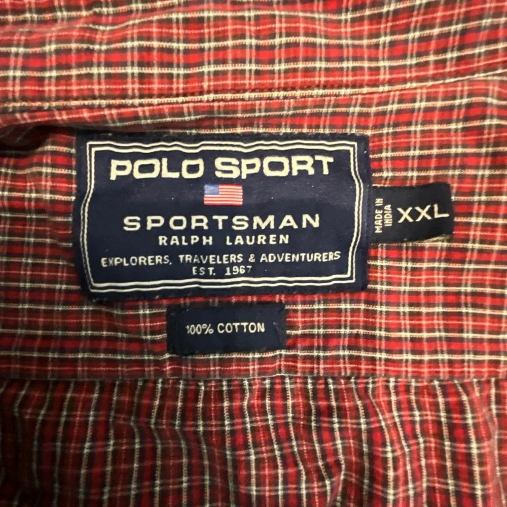 Polo Sport Ralph Lauren Men's‎ XXL Plaid Button Down Long Sleeve Shirt Sportsman